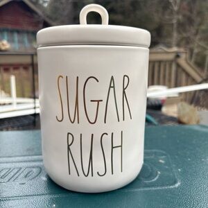 Rae Dunn Sugar Rush Ceramic White Canister